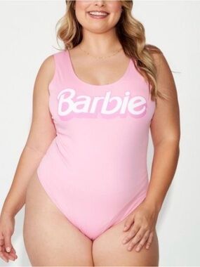 Barbie Pink Scoop-Neck Logo One-Piece Swim